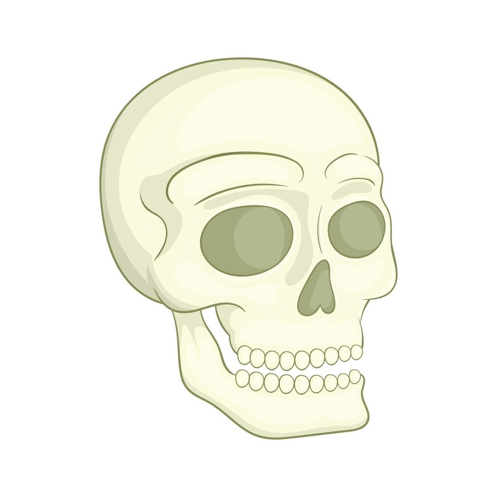 icône de crâne humain en style cartoon vecteur