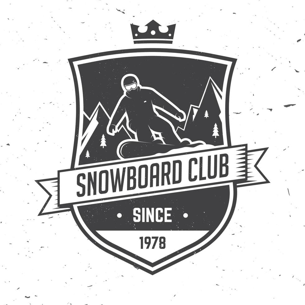 club de snowboard. illustration vectorielle. vecteur