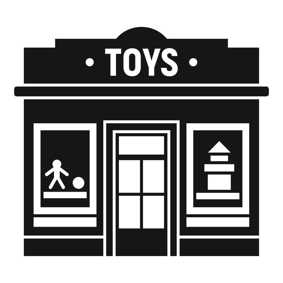 icône de magasin de rue de jouets, style simple vecteur