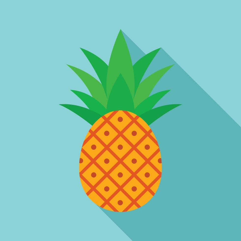 icône d'ananas, style plat vecteur