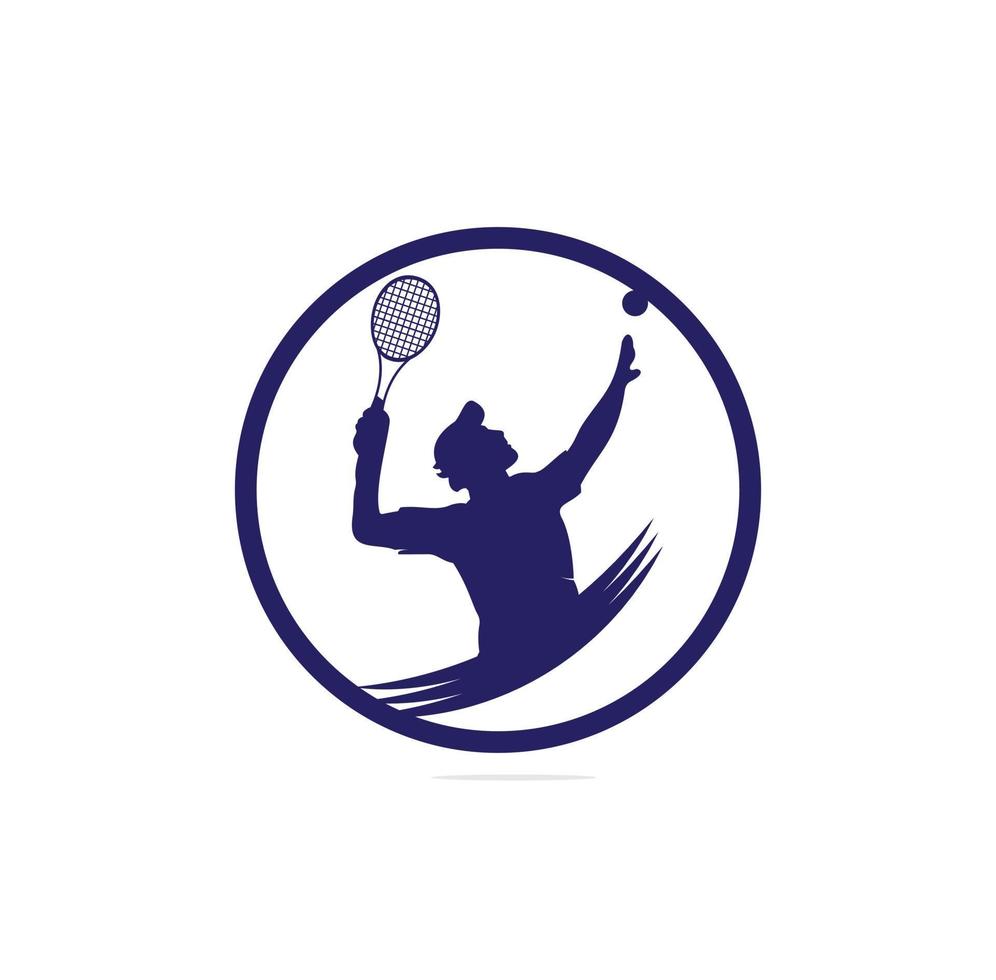 conceptions de logo de tennis avec inspiration de conception de logo de balle et de raquette de joueurs de tennis vecteur