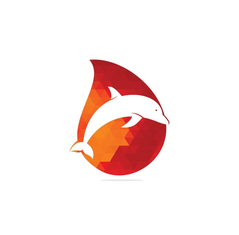 conception de logo vectoriel de concept de forme de chute de dauphin. modèle de conception de vecteur d'icône de dauphin créatif.