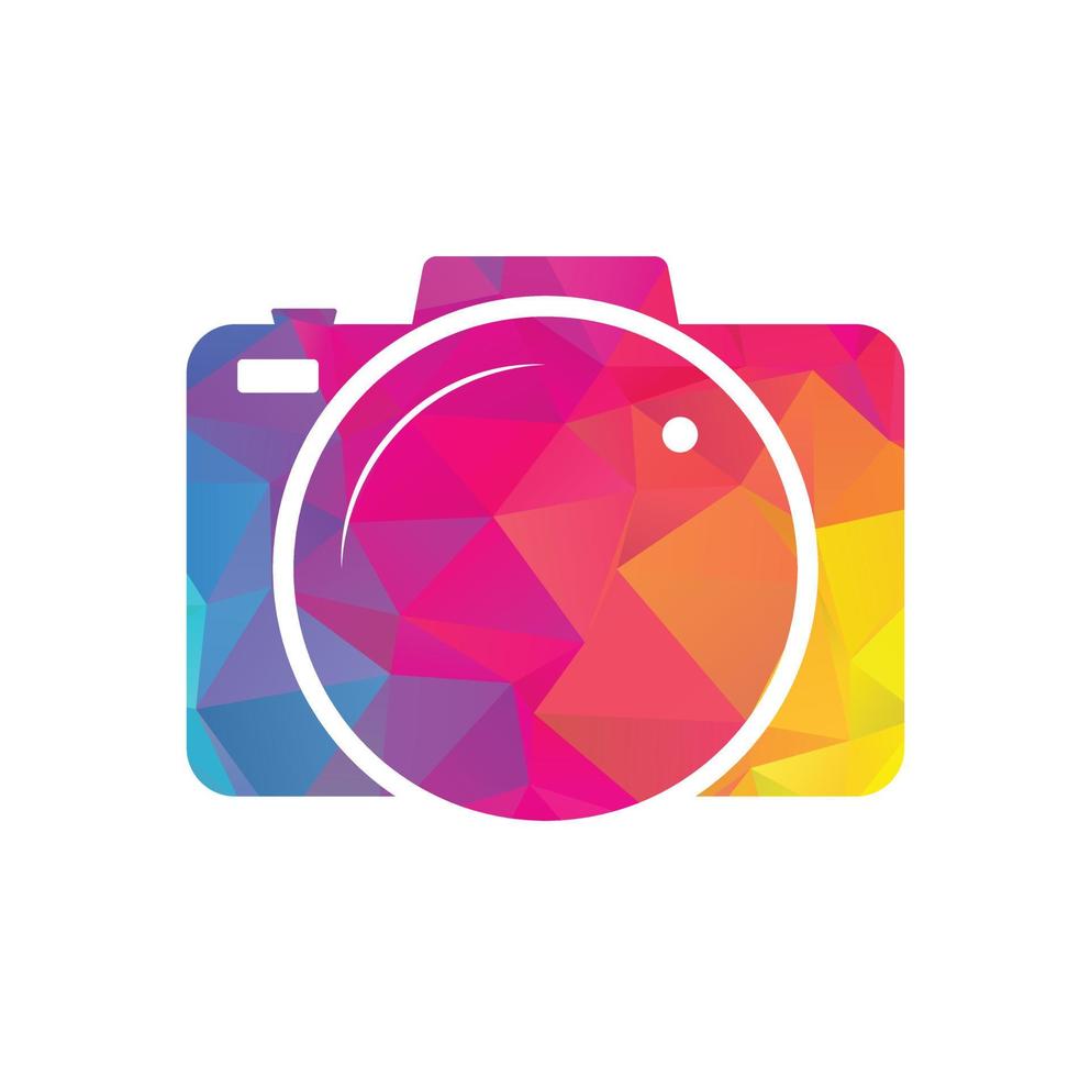 illustration vectorielle de caméra logo. icône de caméra photo dans le style de décoration branchée. icône de caméra photo isolé sur fond blanc. vecteur