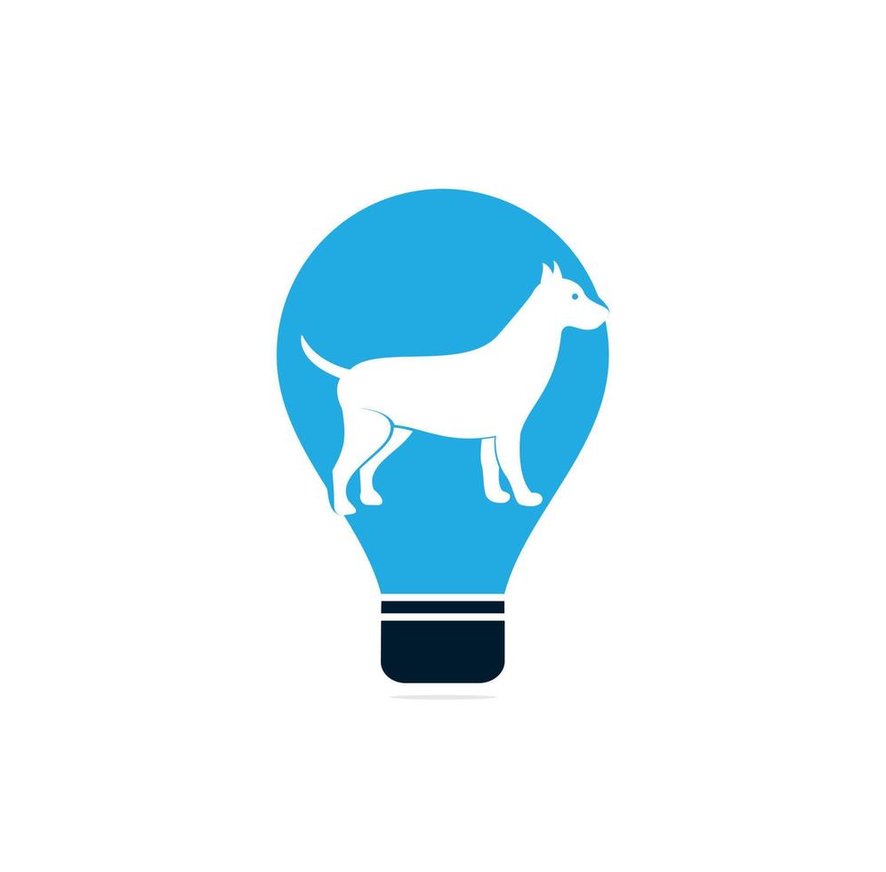 modèle vectoriel de conception de logo de concept de forme d'ampoule de chien. chien icône logo vecteur