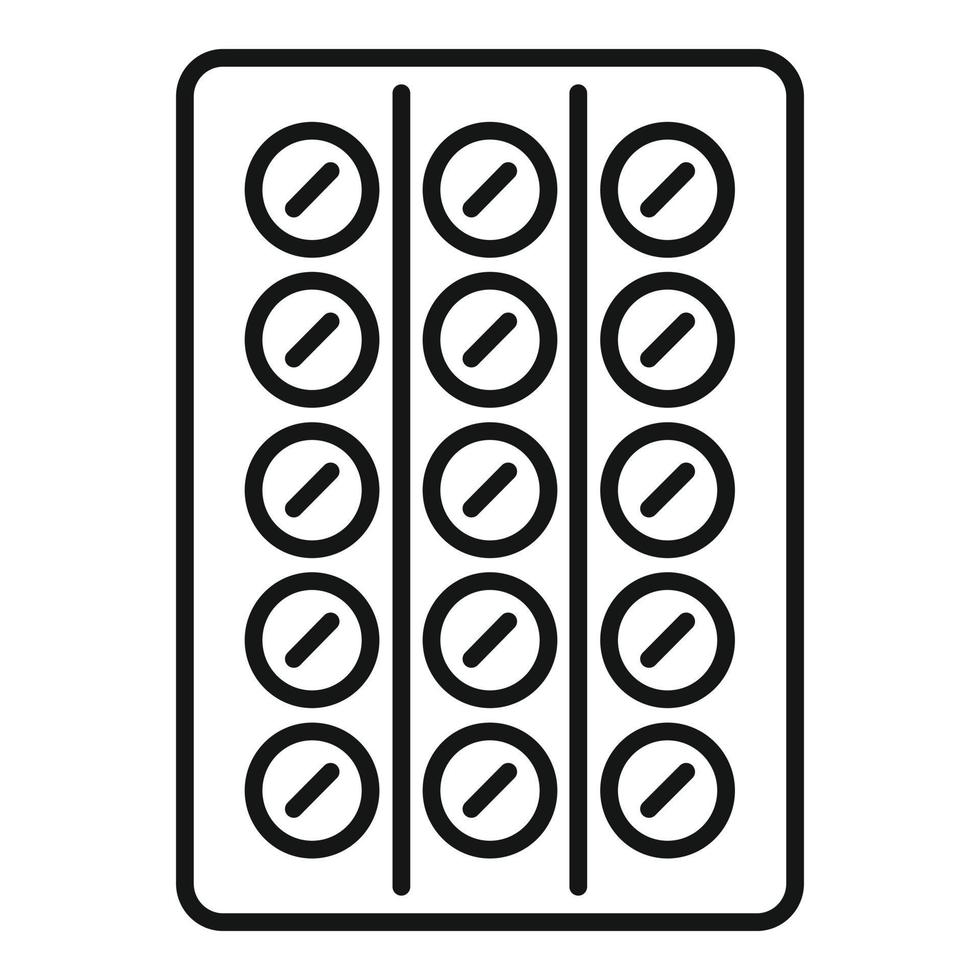 icône de pack de pilules, style de contour vecteur
