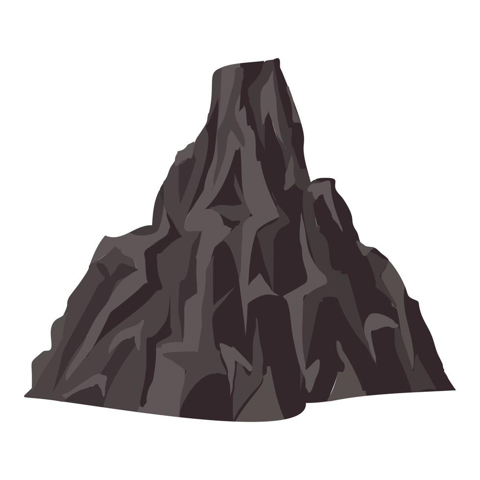 icône de volcan de roche, style cartoon vecteur