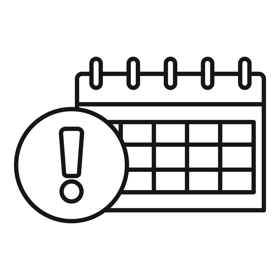 icône de calendrier d'échéance, style de contour vecteur