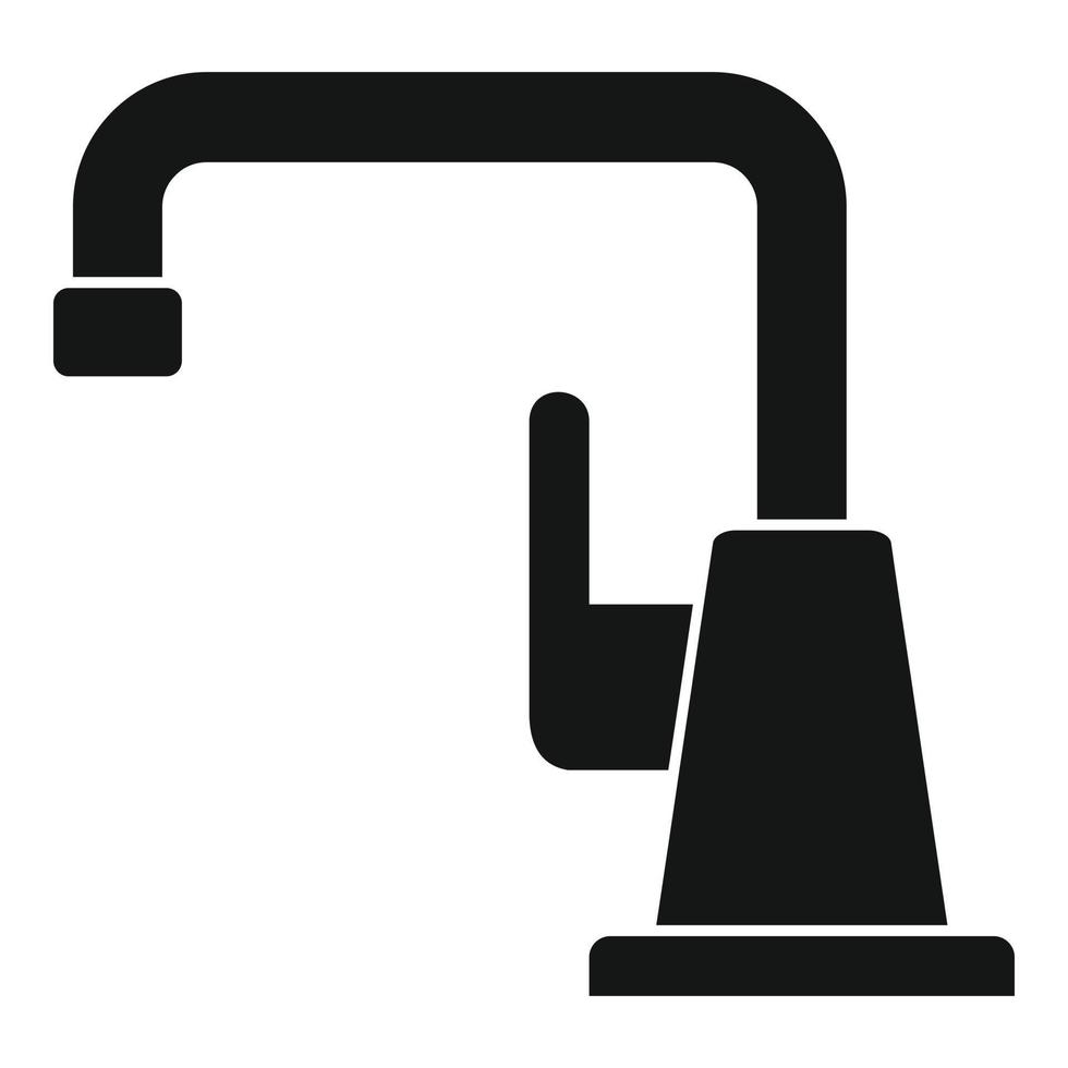 icône de robinet chromé, style simple vecteur