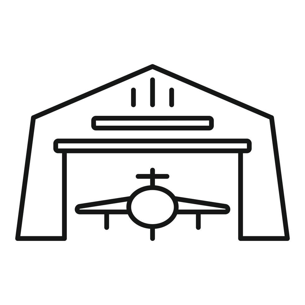 icône de hangar, style de contour vecteur