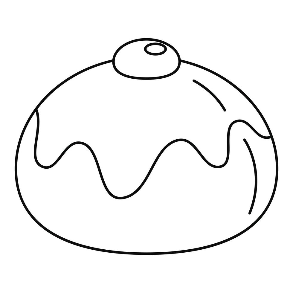icône de boulangerie sucrée juive, style de contour vecteur