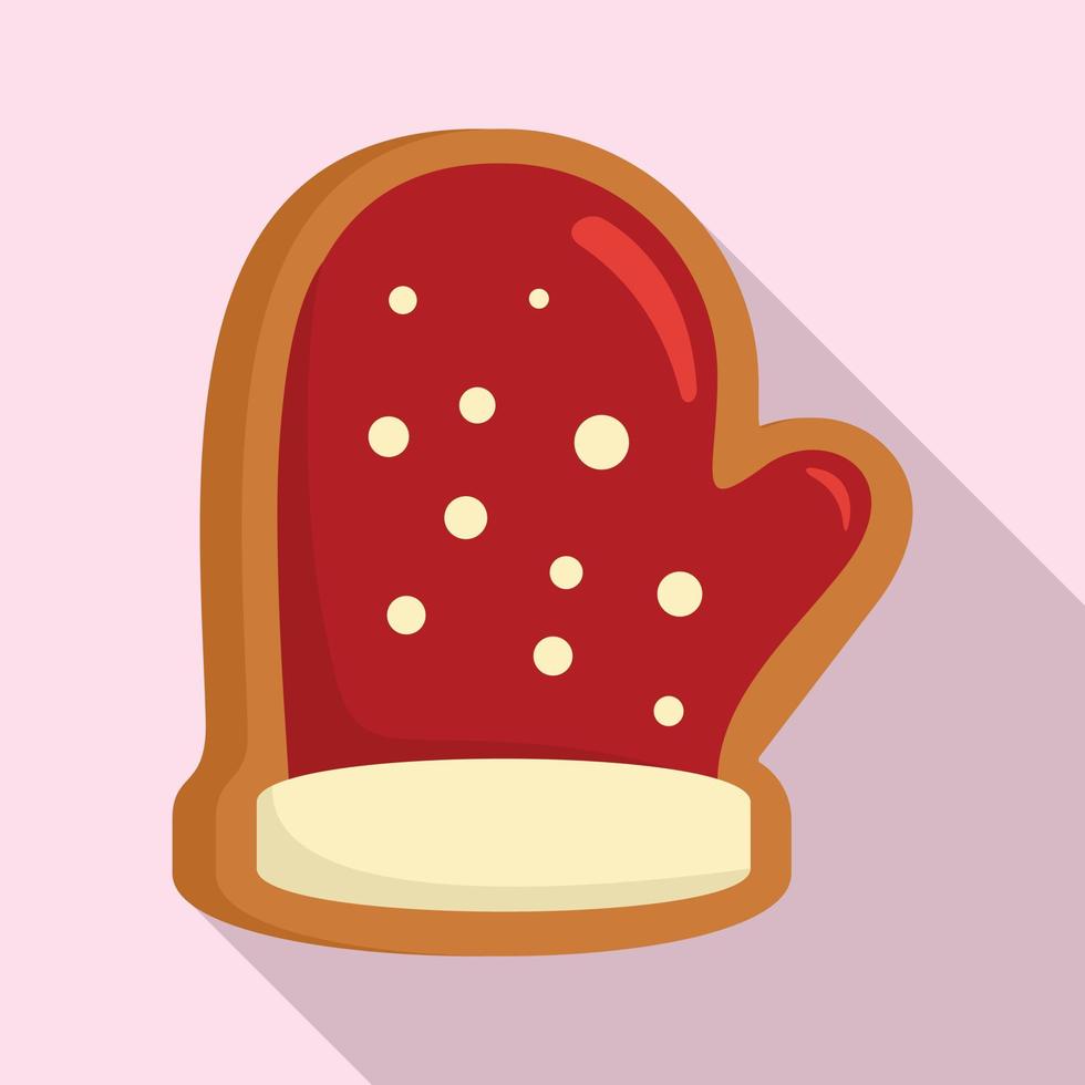 icône de gant de pain d'épice, style plat vecteur