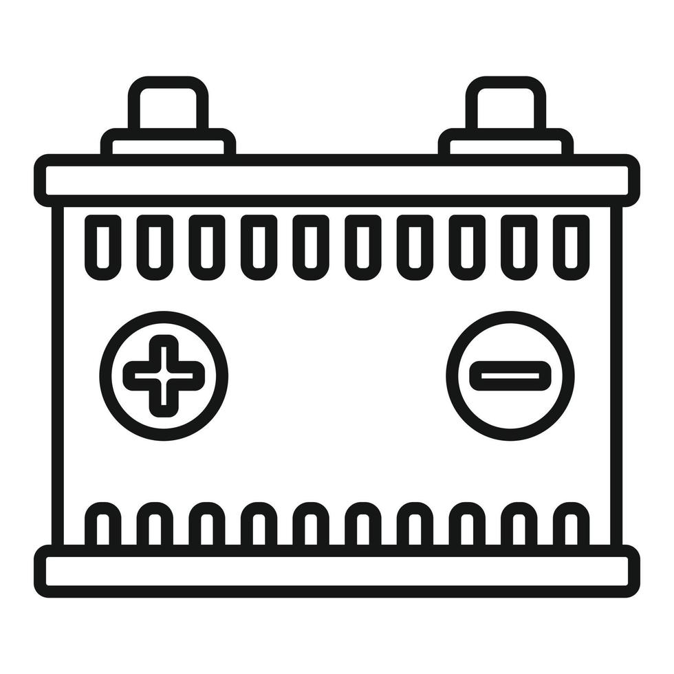 icône de batterie de voiture, style de contour vecteur