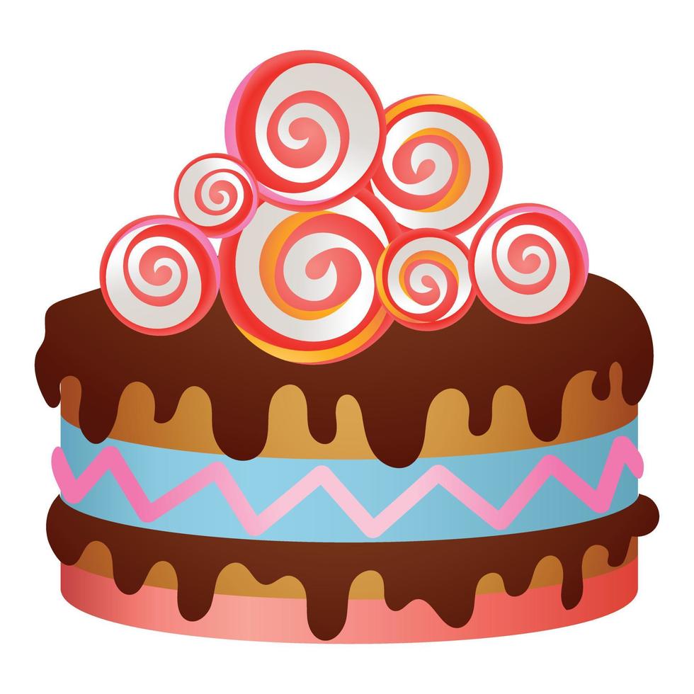 icône de gâteau d'anniversaire, style cartoon vecteur
