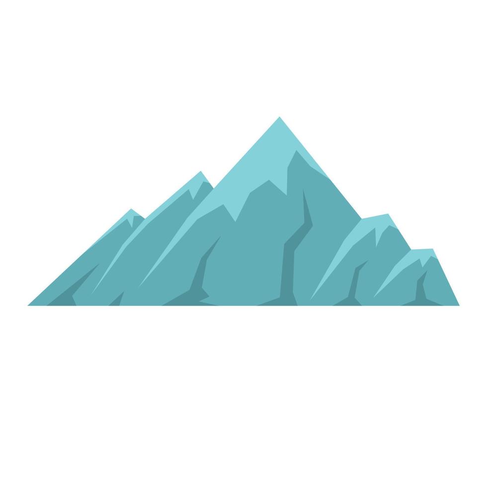 icône de montagne alpine, style plat. vecteur
