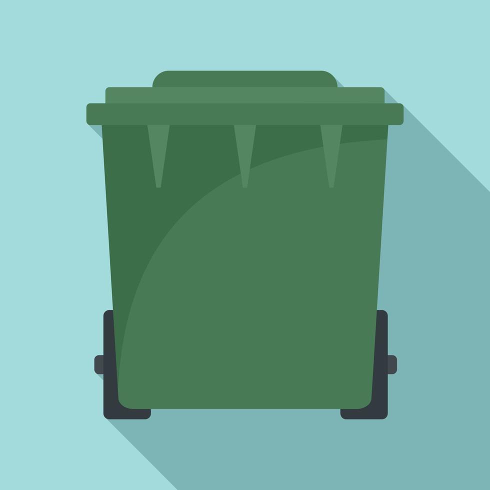 icône de poubelle en plastique, style plat vecteur