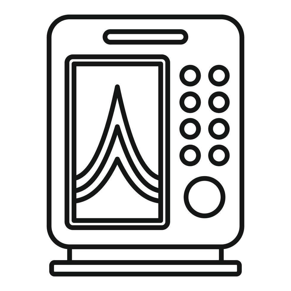 icône d'échosondeur d'instrument, style de contour vecteur