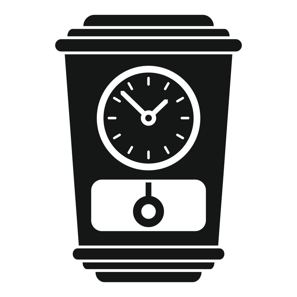 icône d'horloge à pendule d'alarme, style simple vecteur