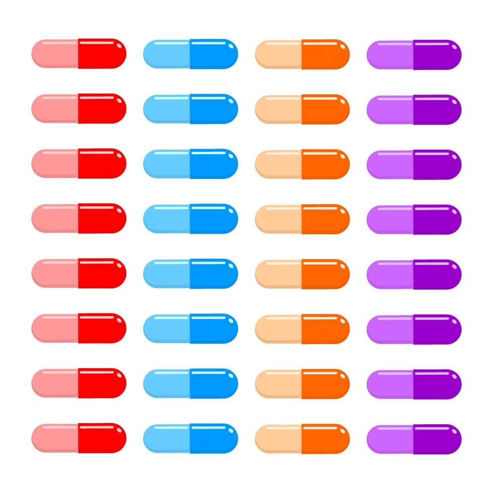 autocollants de capsules pour planificateur de suivi de pilule isolé sur fond blanc. conception imprimable vecteur