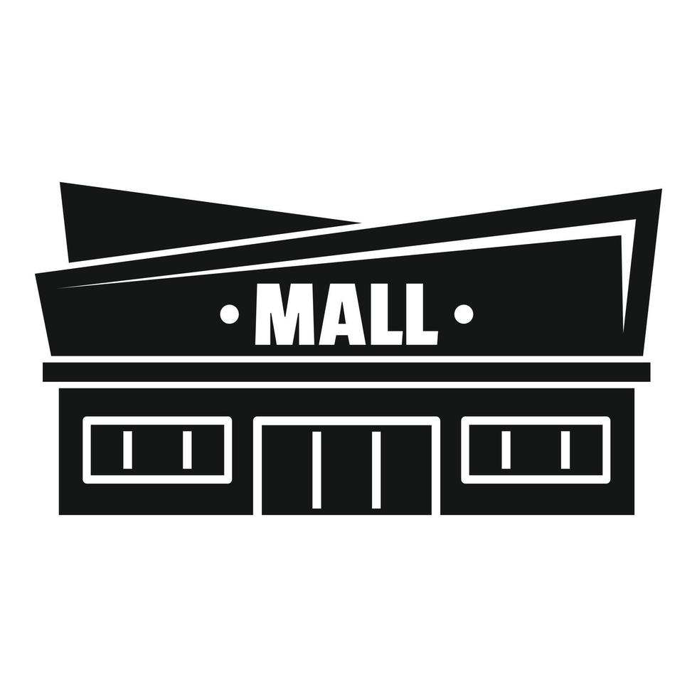 icône de centre commercial de façade, style simple vecteur