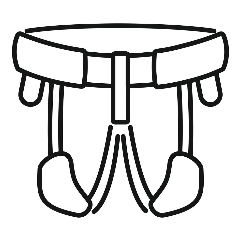 icône de ceinture de grimpeur industriel, style de contour vecteur