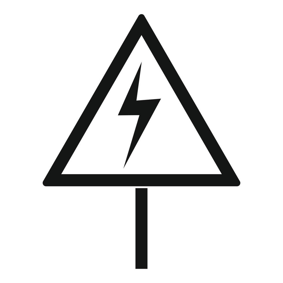 icône de signe de choc électrique, style simple vecteur