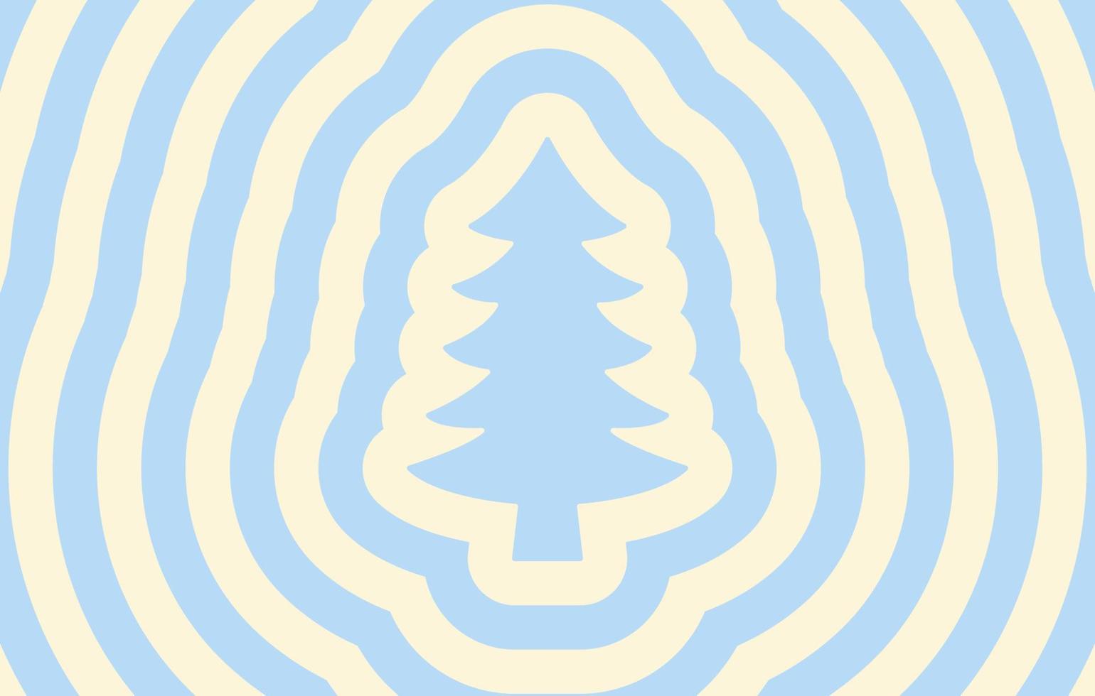 arrière-plan monochrome horizontal rétro avec arbre de Noël silhouette répétitif. imprimé hippie vectoriel tendance dans le style des années 70, 80. couleurs pastels