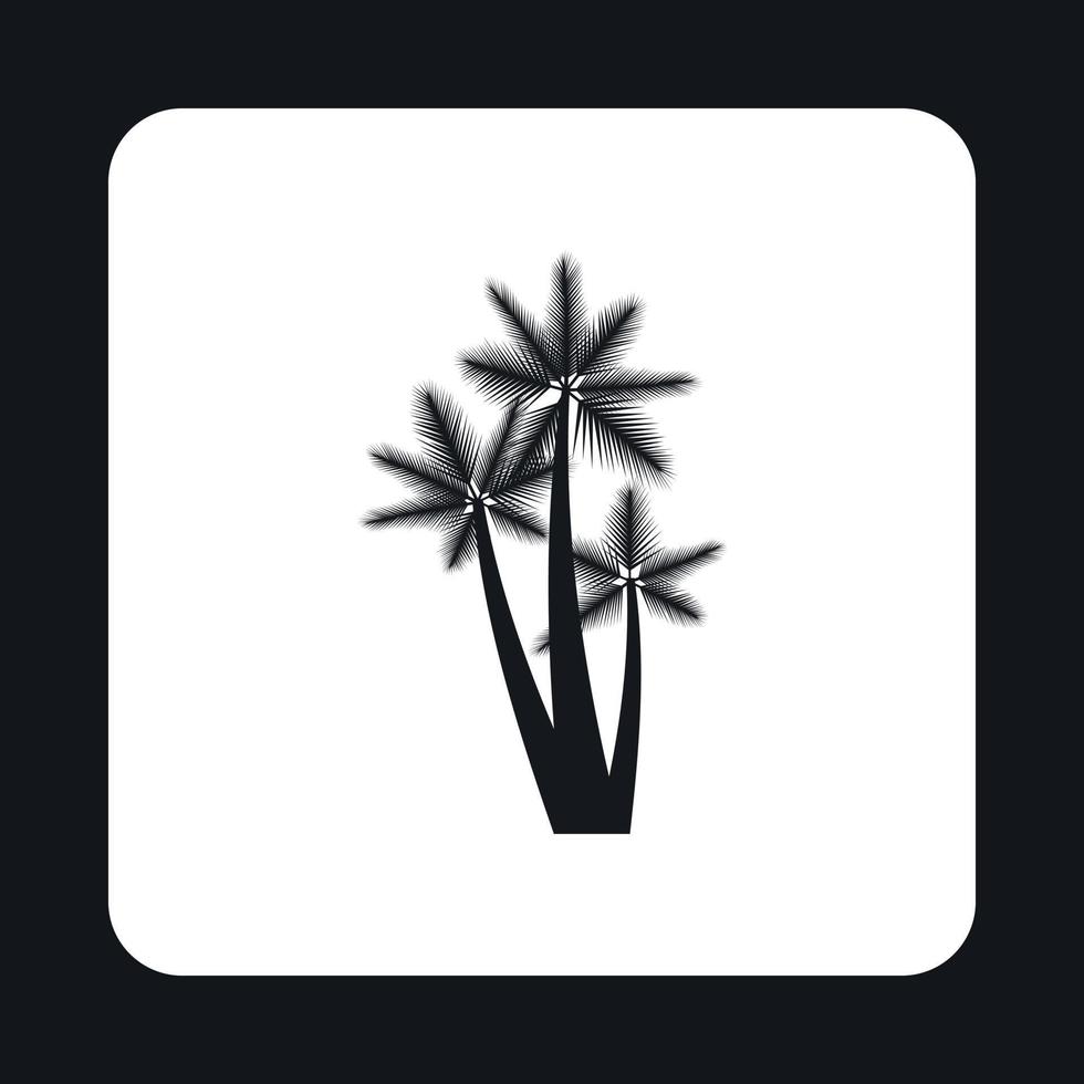 icône de palmiers, style simple vecteur