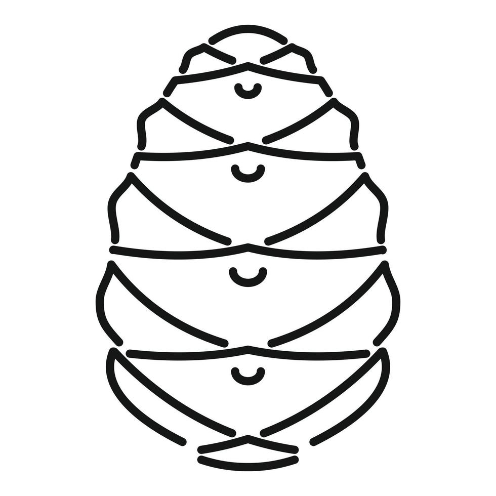 icône de pomme de pin de noël, style de contour vecteur
