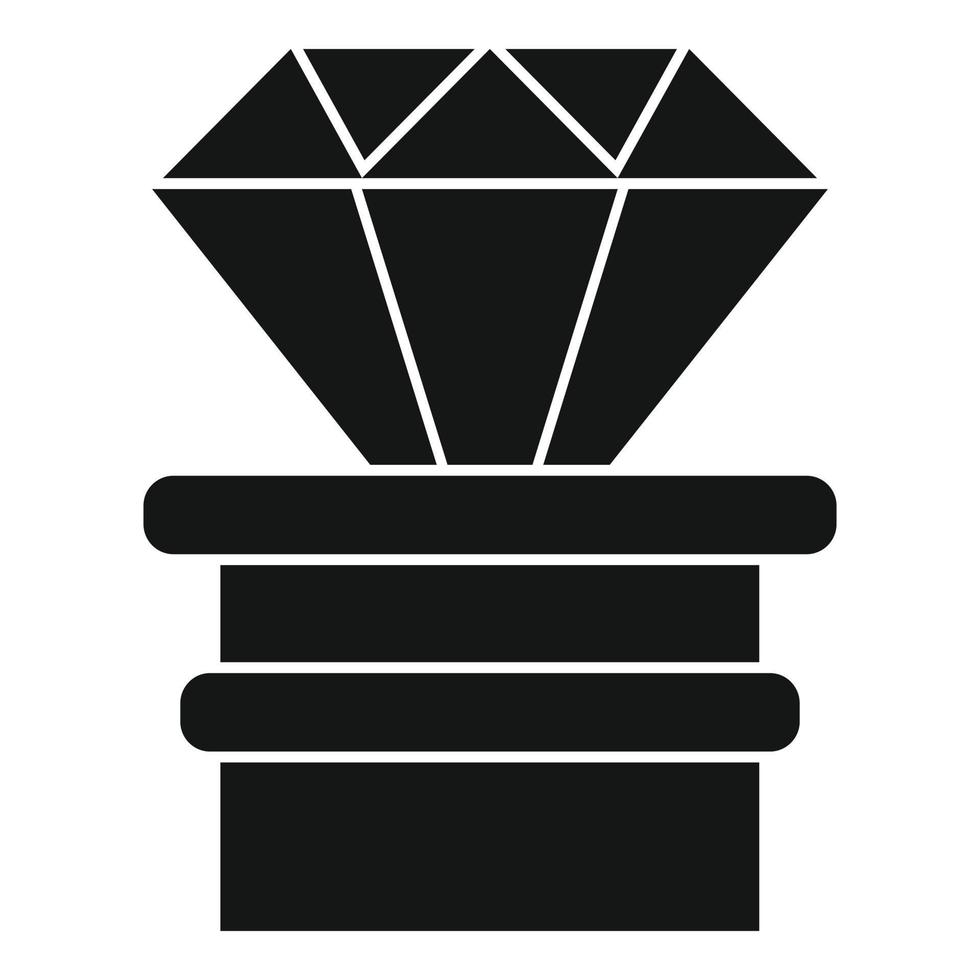 icône de prix de jeu vidéo diamant, style simple vecteur