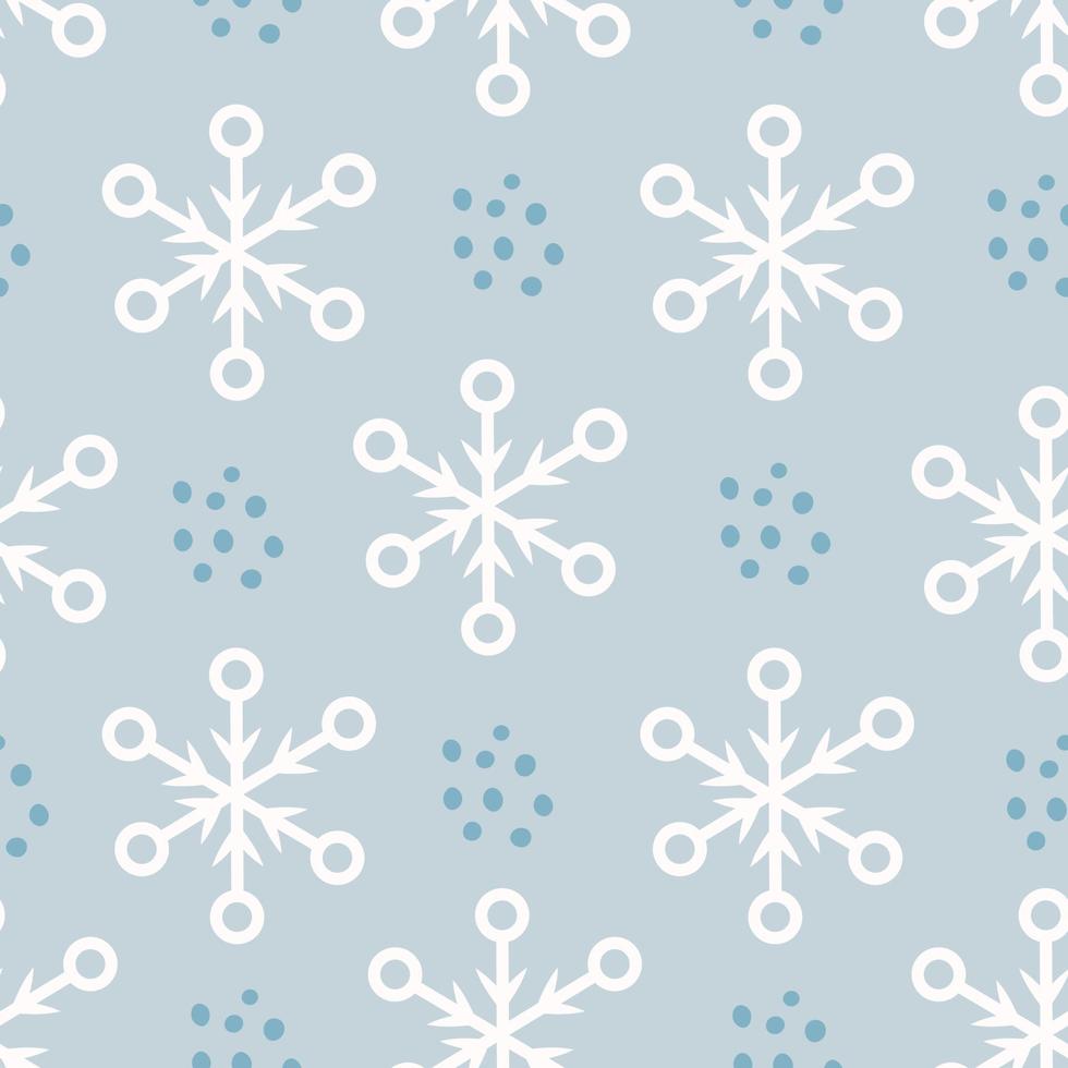 doodle flocons de neige bleu modèle sans couture vecteur