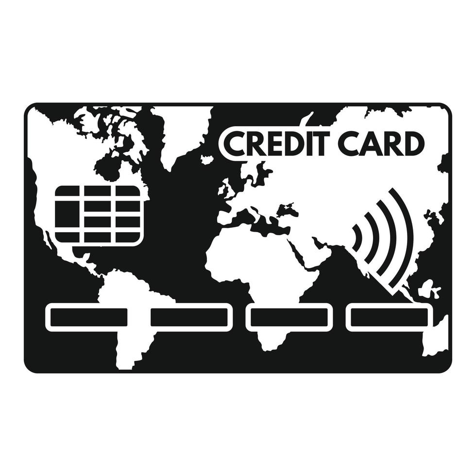 icône de carte de crédit nfc, style simple vecteur