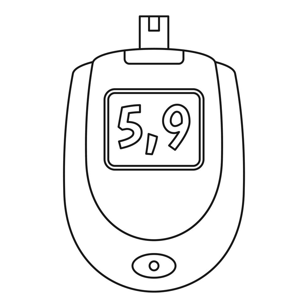 icône de niveau de glycémie, style de contour vecteur