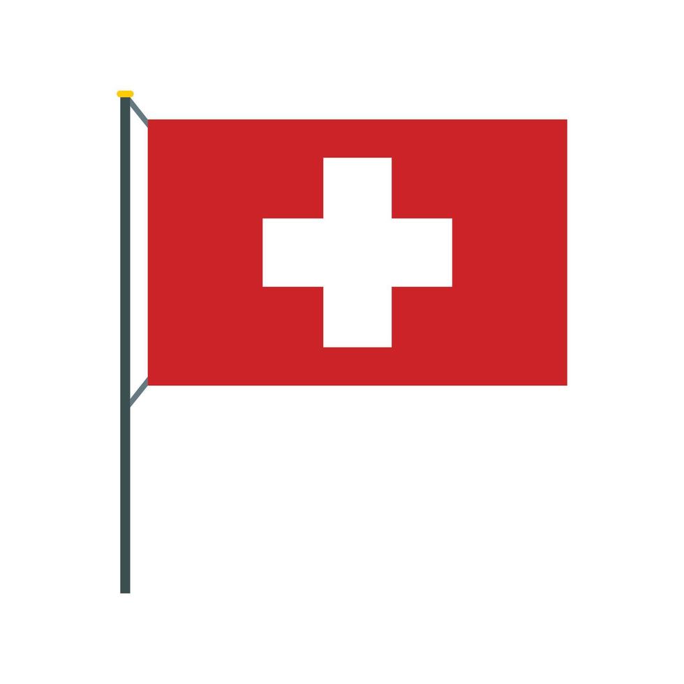 drapeau de l'icône de la suisse, style plat vecteur
