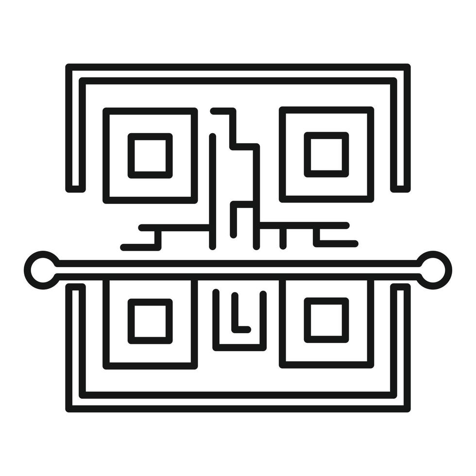 scanner l'icône du code qr, style de contour vecteur