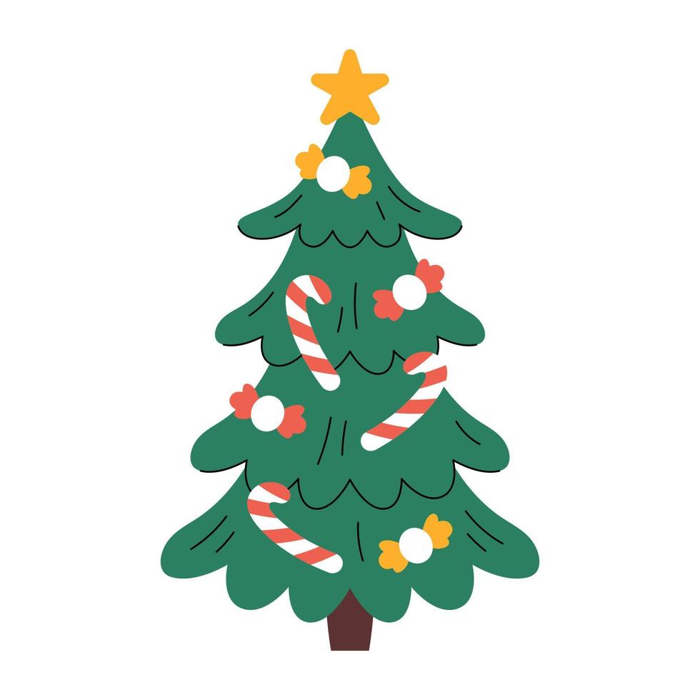 arbre de Noël décoré vecteur