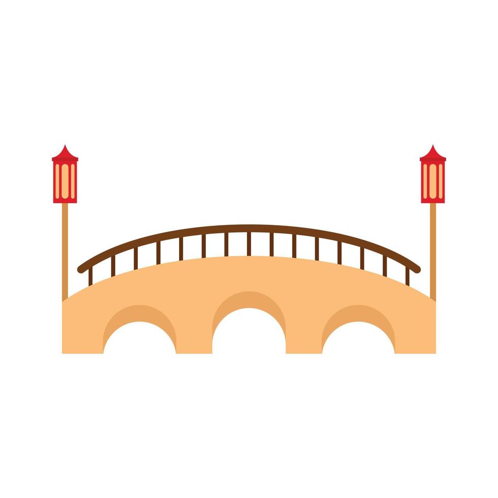 icône de pont, style plat vecteur