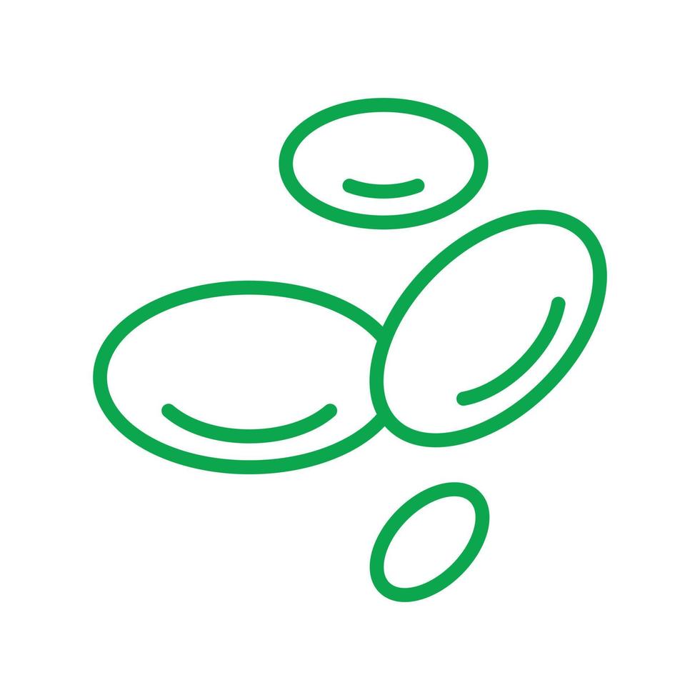 eps10 vecteur vert cellules sanguines abstraite icône d'art en ligne isolée sur fond blanc. symbole de contour des érythrocytes dans un style moderne simple et plat pour la conception de votre site Web, votre logo et votre application mobile