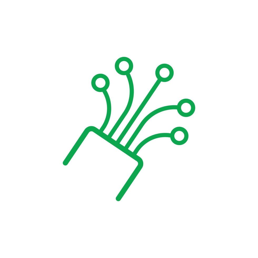 eps10 icône d'art de ligne de câble à fibre optique vecteur vert isolé sur fond blanc. symbole de contour de câble électrique dans un style moderne simple et plat pour la conception de votre site Web, votre logo et votre application mobile