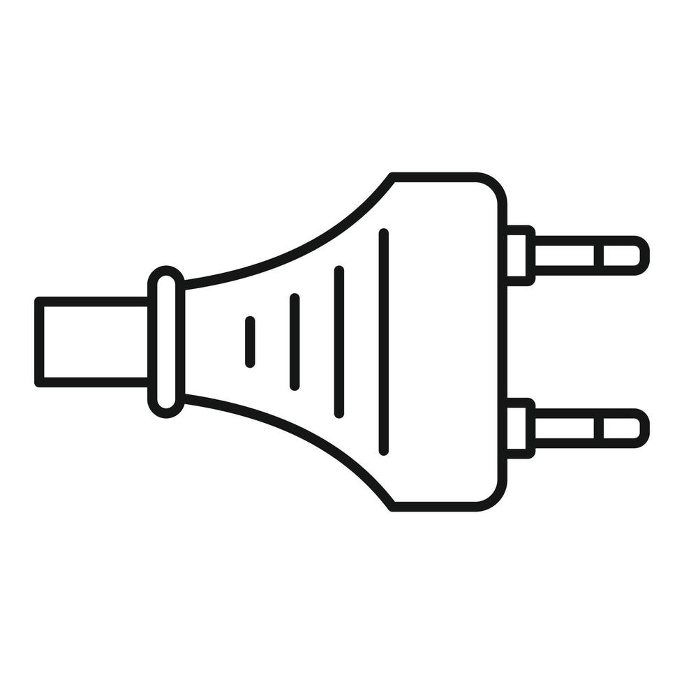 icône de prise électrique de l'appareil, style de contour vecteur