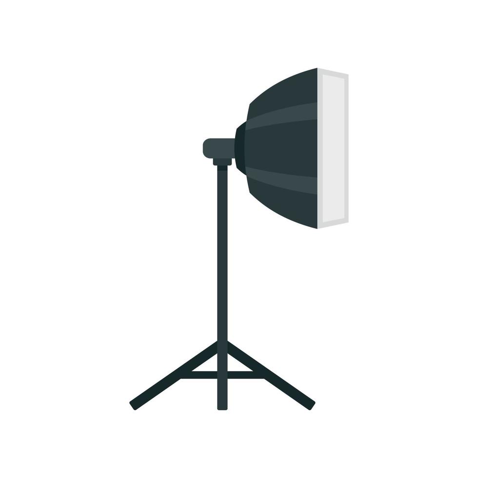 icône de support de lumière de studio, style plat vecteur