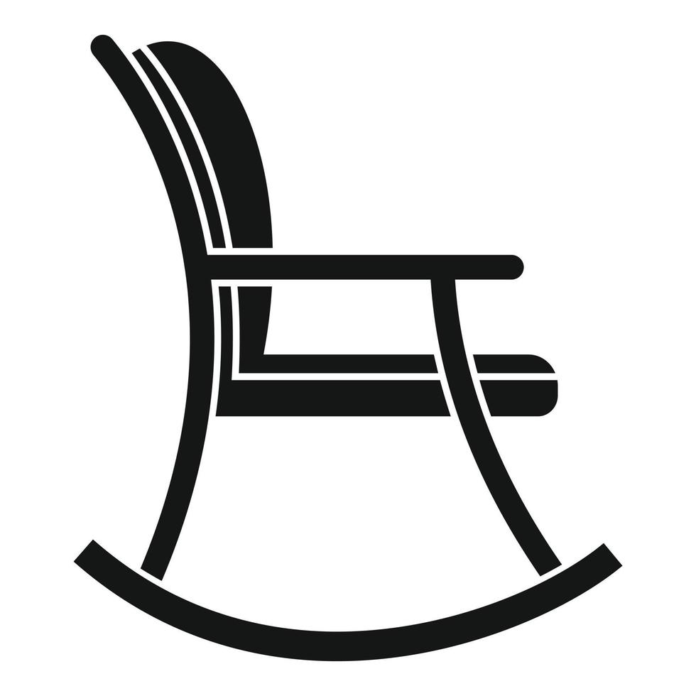 icône de chaise berçante mère, style simple vecteur