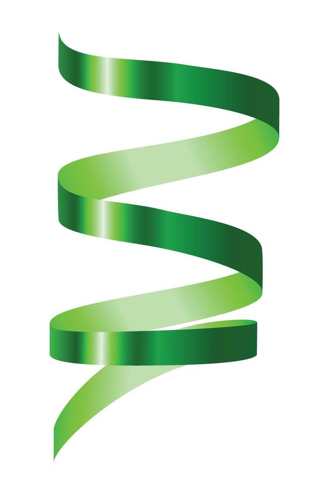 maquette de ruban en spirale verte, style réaliste vecteur