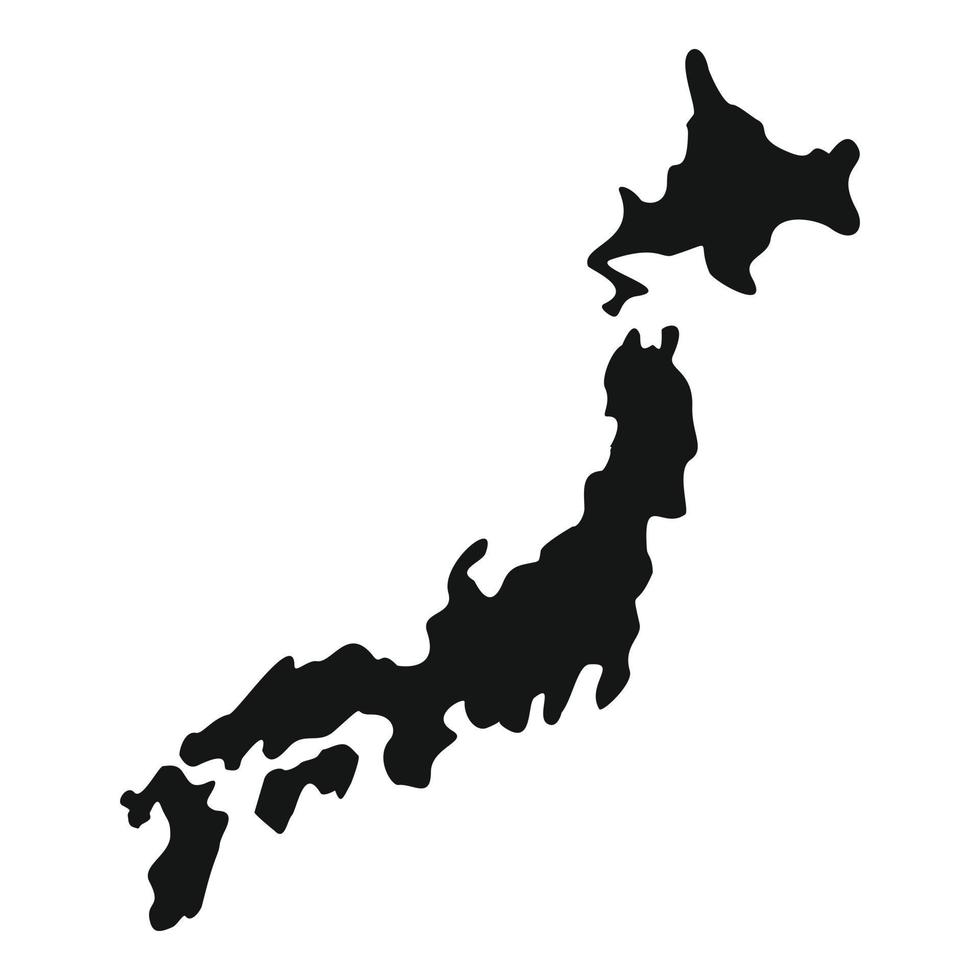 icône de carte du territoire du japon, style simple vecteur