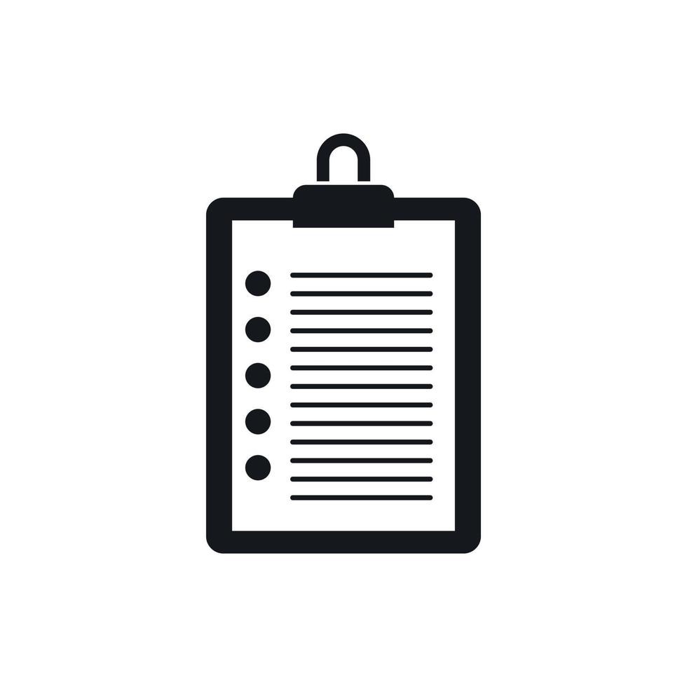 icône de liste de tâches, style simple vecteur