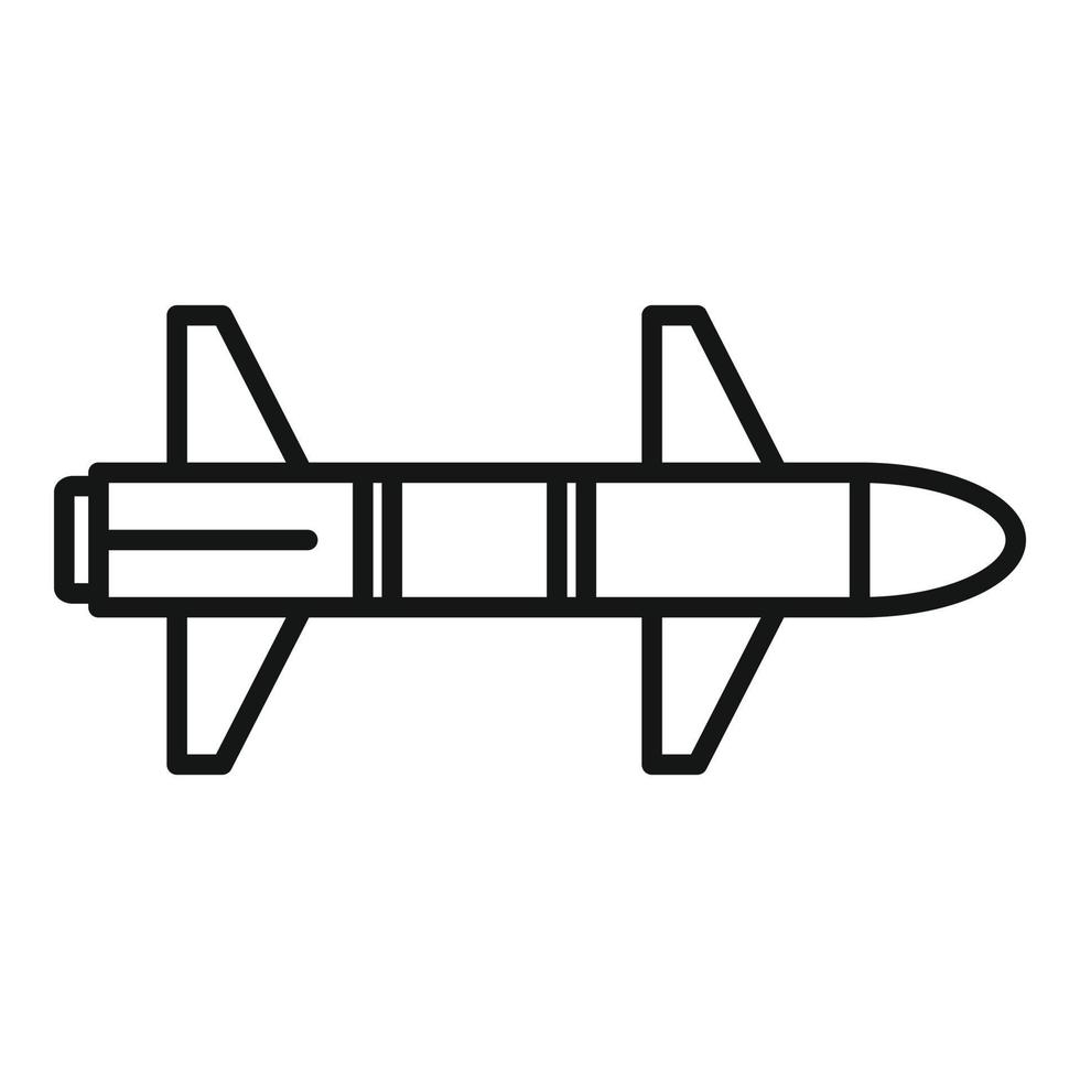 icône de ciel de missile, style de contour vecteur
