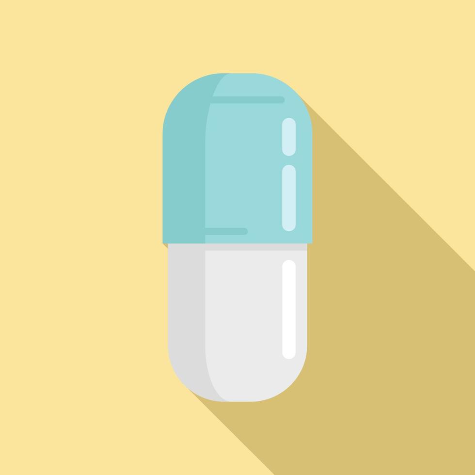 icône de pilule de prescription, style plat vecteur