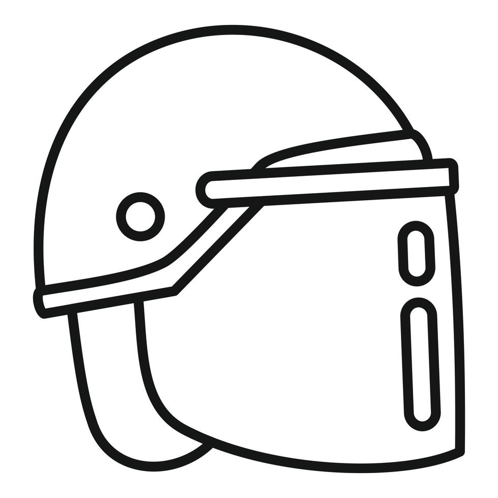 icône de casque de police, style de contour vecteur