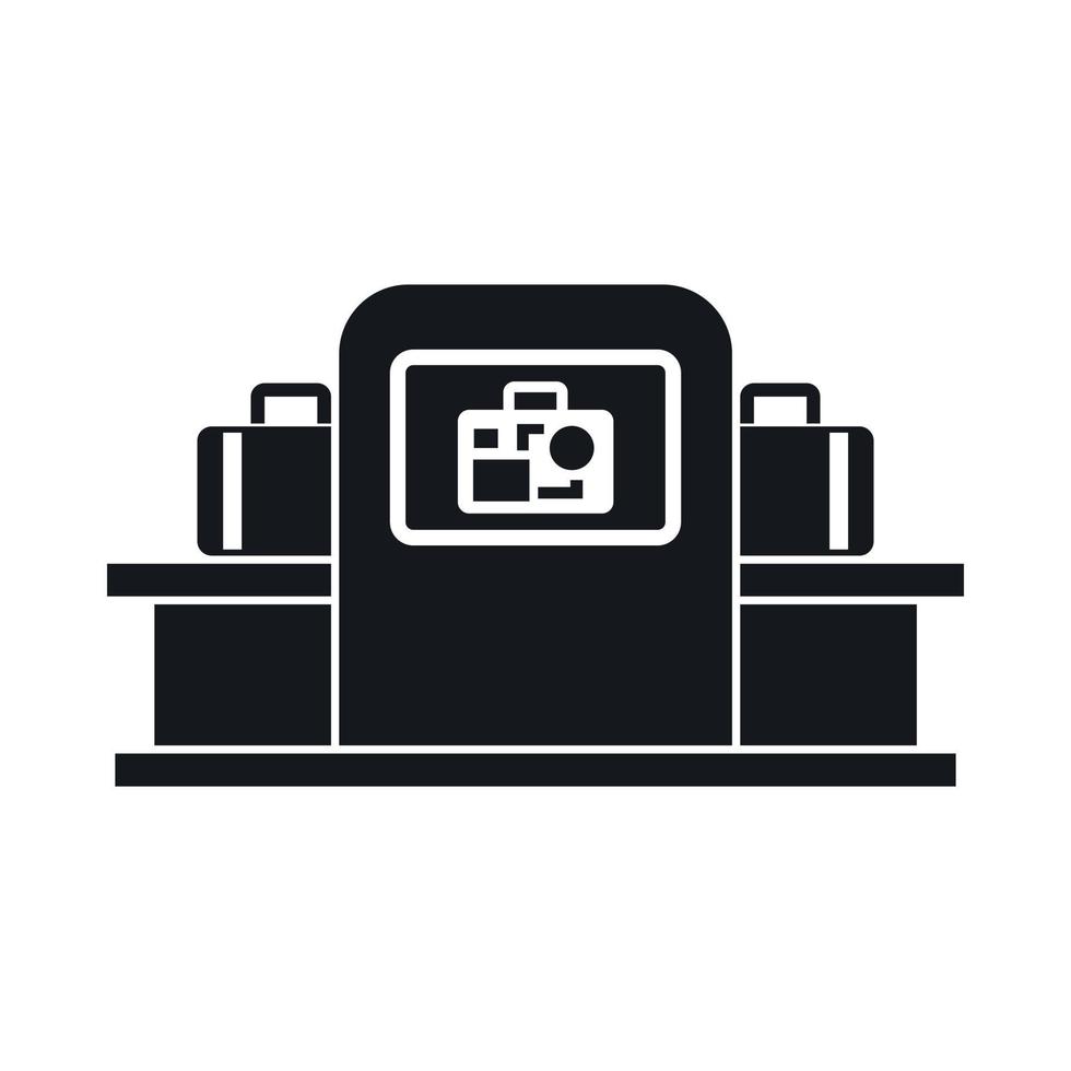 icône de scanner de bagages d'aéroport, style simple vecteur