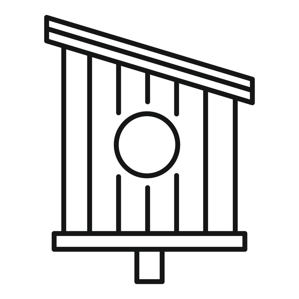 icône de maison d'oiseau de parc, style de contour vecteur