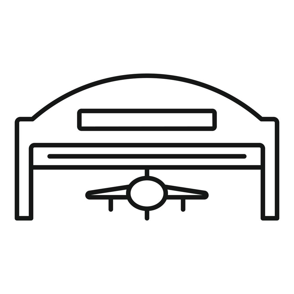 icône de hangar de ville, style de contour vecteur